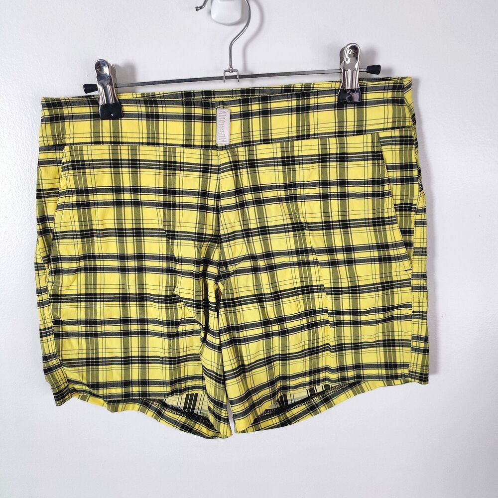 Vilebrequin Swim Trunks Plaid Pattern Yellow 5" Inseam Mens Size Small
